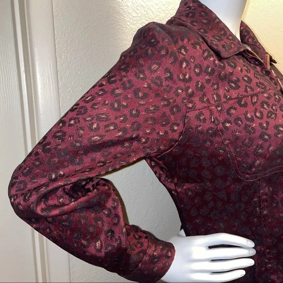 Maroon Animal Print Jacket - Picture 5 of 9